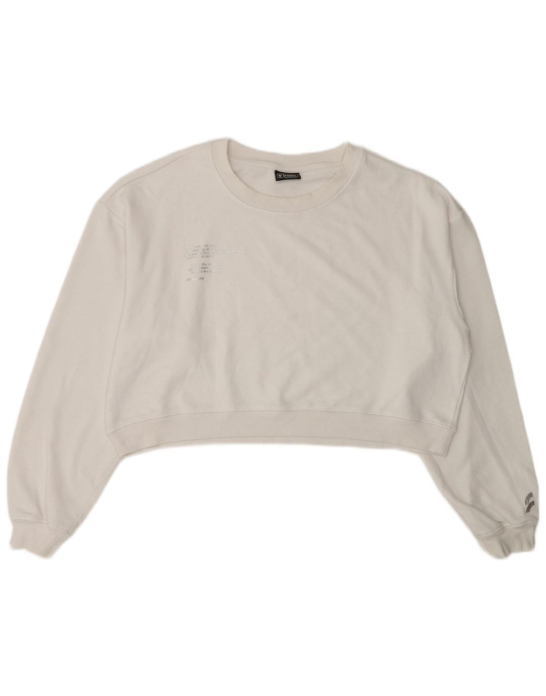 Felpa corta oversize da donna Freddy, taglia UK 14, colore bianco medio