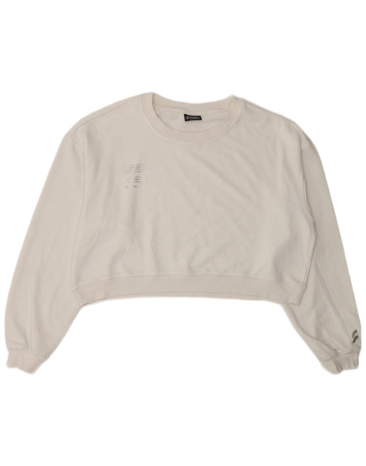 Felpa corta oversize da donna Freddy, taglia UK 14, colore bianco medio