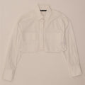 Camicia oversize corta da donna ZARA UK 6 XS cotone bianco