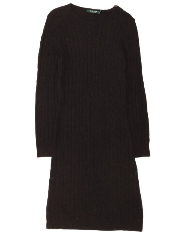 Abito maglione a maniche lunghe da donna Ralph Lauren UK 14 medio nero