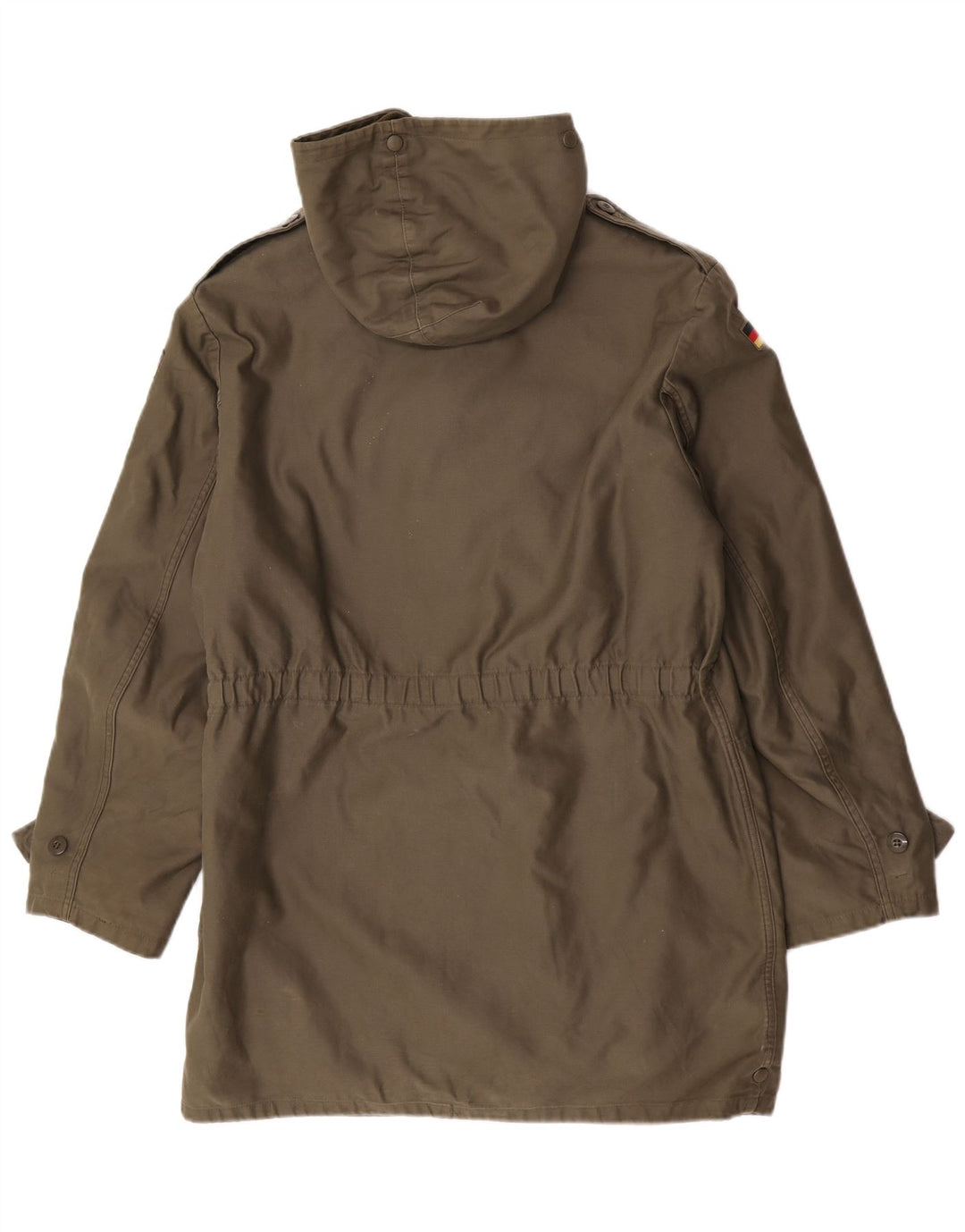 Giacca parka sherpa vintage da uomo con cappuccio UK 38 medio kaki