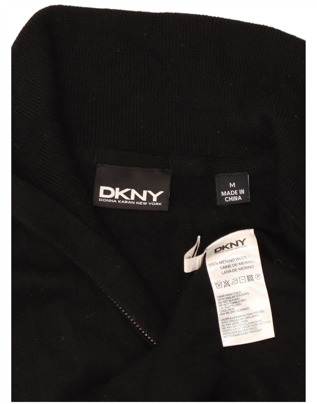 Maglione cardigan da uomo Dkny in lana nera media