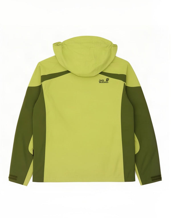 Giacca antipioggia con cappuccio da donna Jack Wolfskin UK 12 Colore verde medio
