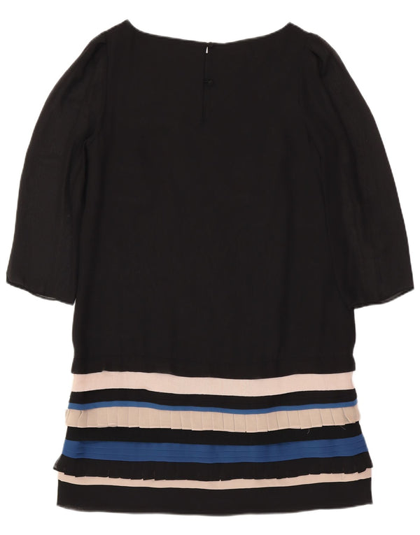 MONSOON Abito tubino da donna con maniche a 3/4 UK 12 Medio a righe nere