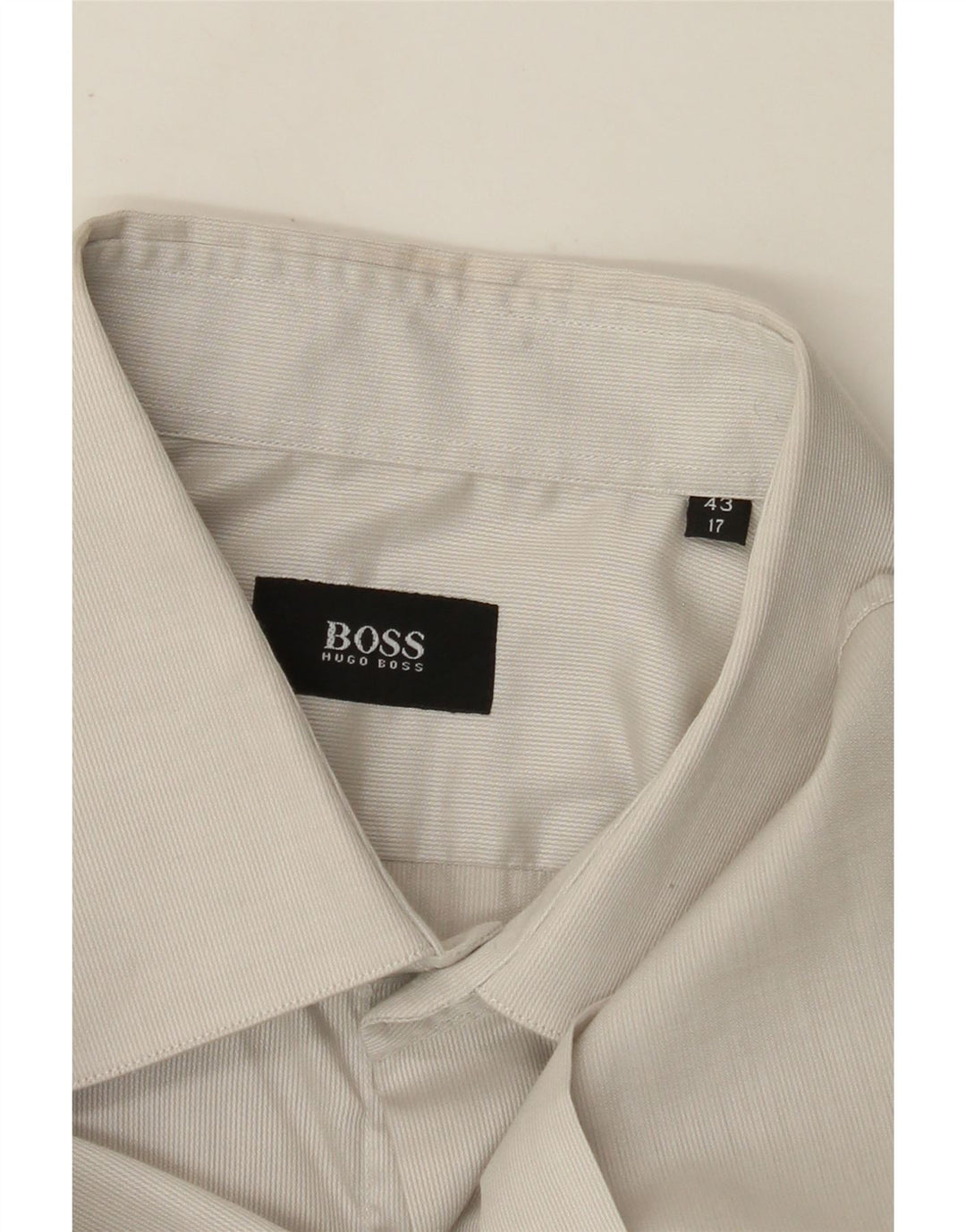 Camicia da uomo HUGO BOSS taglia 43 17 XL gessato bianco sporco