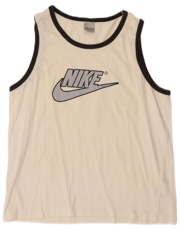 Canotta grafica da uomo NIKE UK 46/47 XL cotone bianco sporco