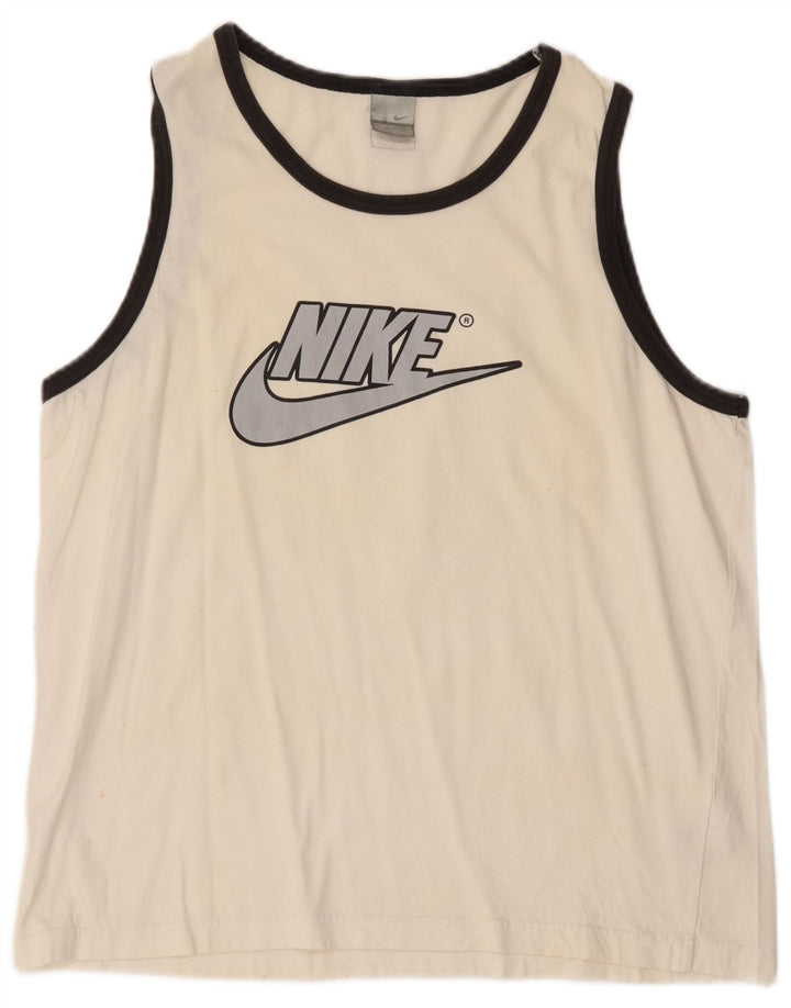 Canotta grafica da uomo NIKE UK 46/47 XL cotone bianco sporco