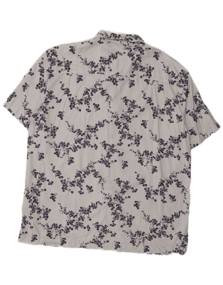 Camicia a maniche corte da uomo Superdry 2XL in modal floreale grigio