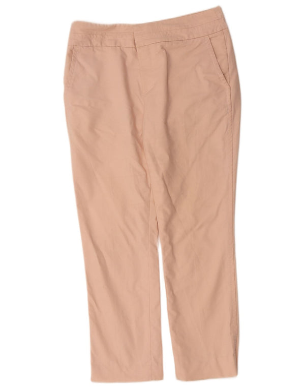 Pantaloni chino dritti corti da donna Zara EU 38 piccoli W28 L25 cotone rosa