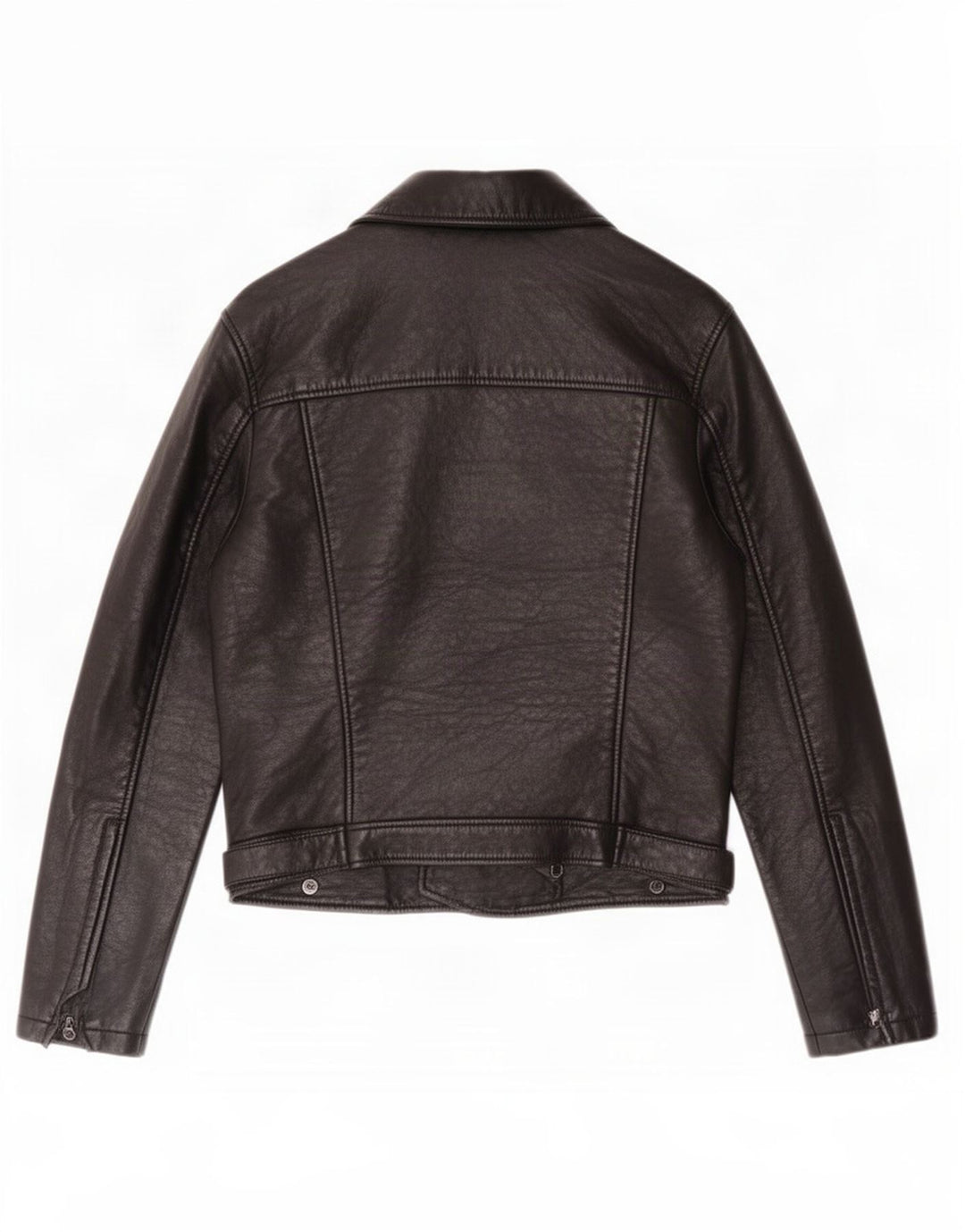 Giacca da motociclista in pelle da donna Topshop UK 12 media nera