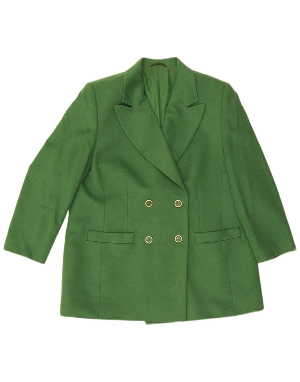 Giacca blazer doppiopetto da donna Hucke UK 18 XL lana verde