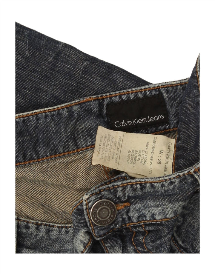 Jeans dritti da uomo Calvin Klein W38 L28 cotone blu navy