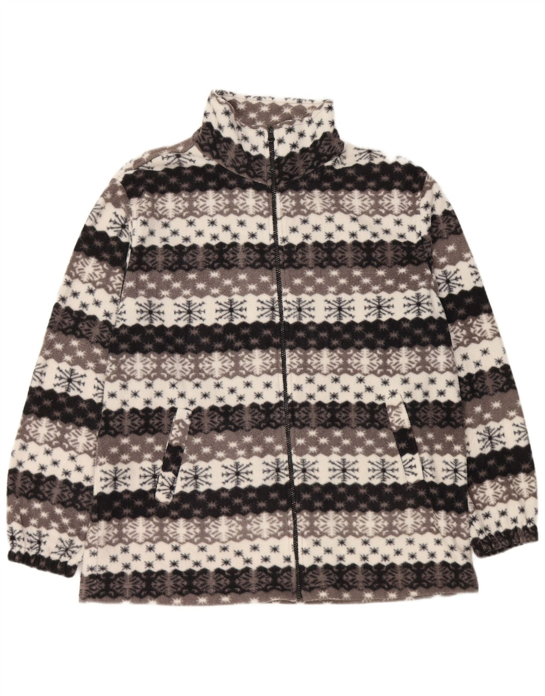 Giacca in pile da uomo VINTAGE UK 44 2XL Grigio Fair Isle