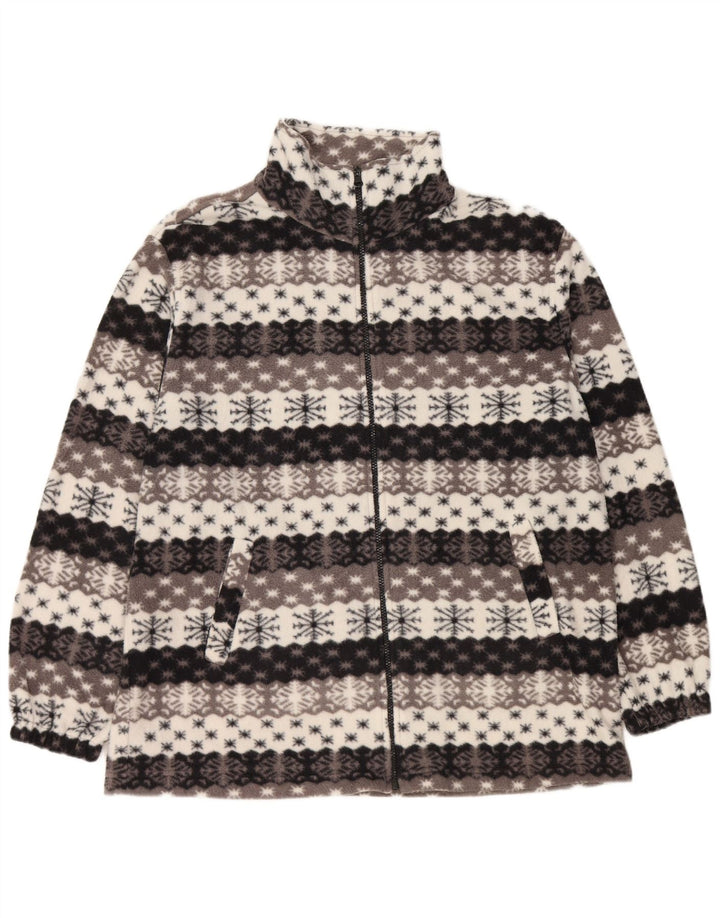 Giacca in pile da uomo VINTAGE UK 44 2XL Grigio Fair Isle