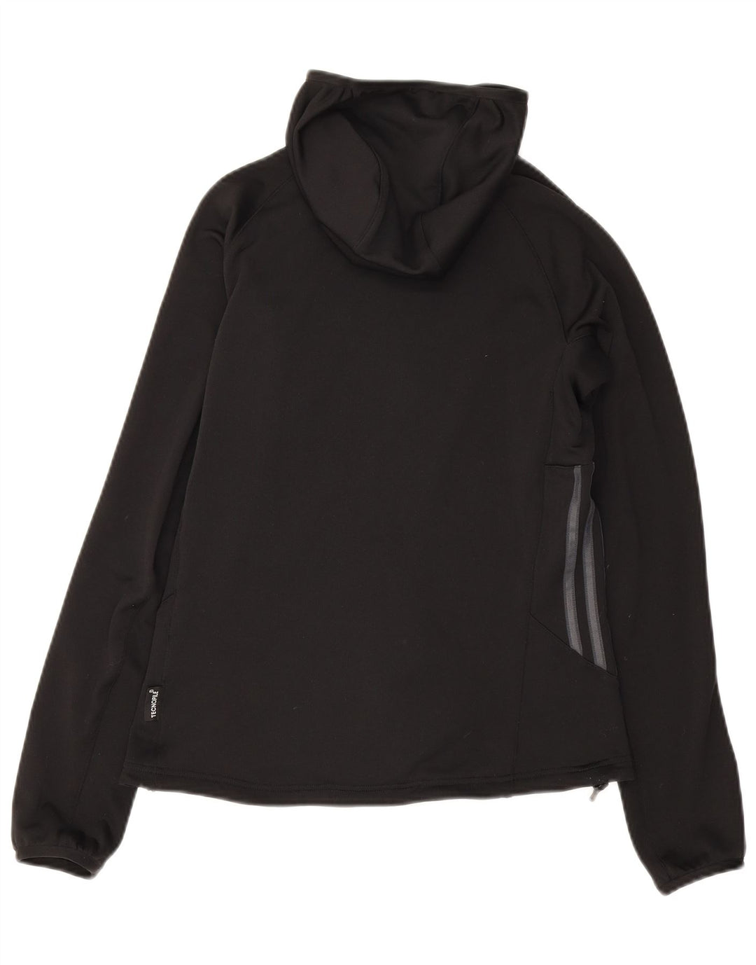 Maglione con cappuccio e zip da donna Adidas UK 10 piccolo poliestere nero
