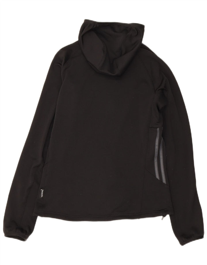 Maglione con cappuccio e zip da donna Adidas UK 10 piccolo poliestere nero