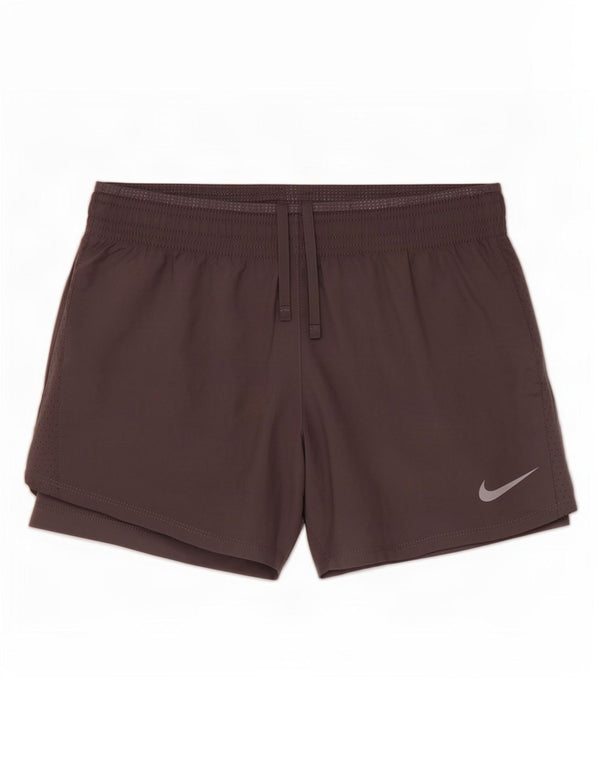 Pantaloncini sportivi Nike Dri Fit da donna UK 8 piccoli grigi