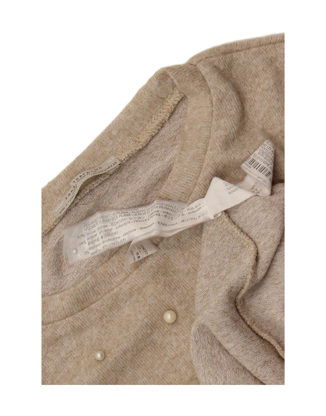 Camicetta oversize Zara Trafaluc da donna UK 14 Beige medio maculato