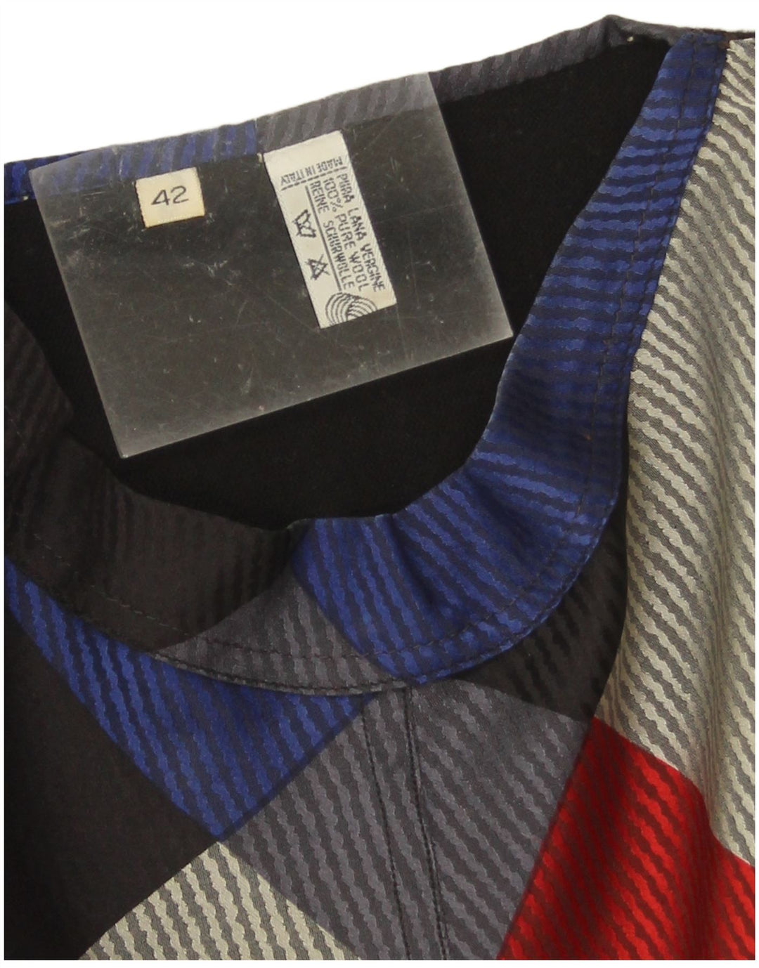 Maglione vintage da donna con scollo a barca IT 42 Medium Black Colourblock