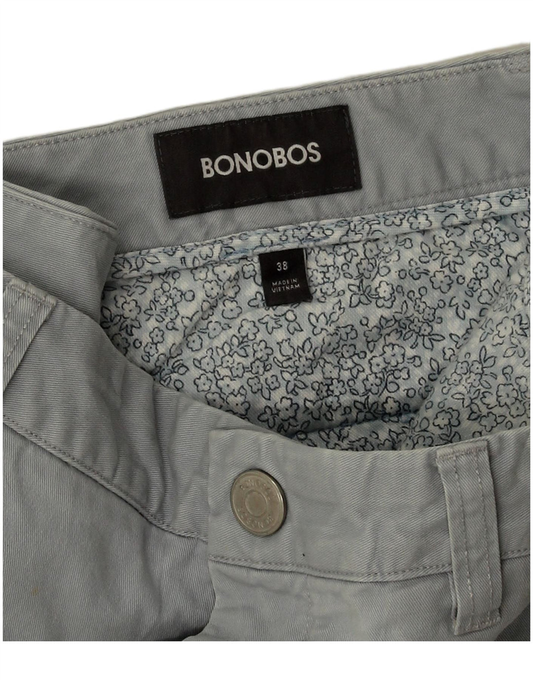 Pantaloncini chino da uomo BONOBOS W38 XL cotone grigio