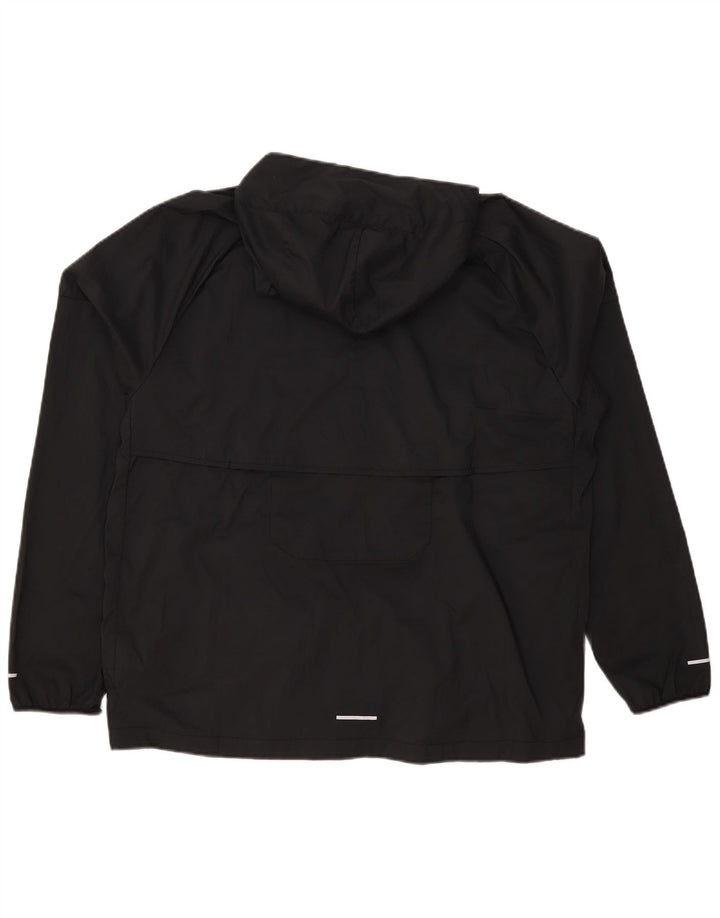 Giacca da ginnastica da uomo con cappuccio Nike, giacca grande, nera, in poliestere