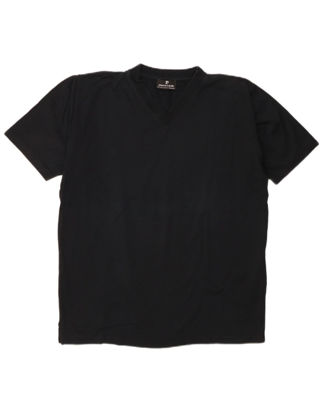 T-shirt da uomo Pierre Cardin Top in cotone nero medio