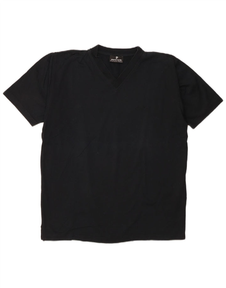T-shirt da uomo Pierre Cardin Top in cotone nero medio