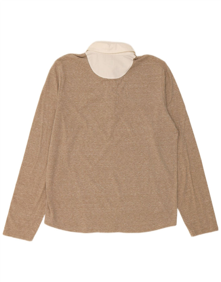 Polo a maniche lunghe da uomo Hugo Boss Beige medio chiazzato