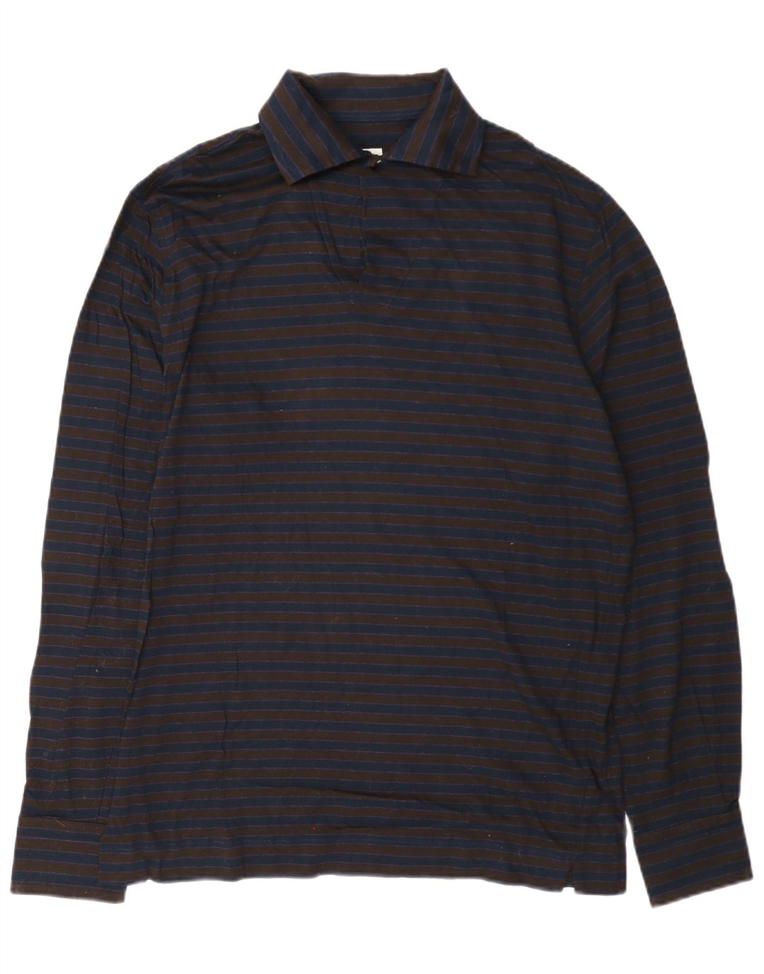 Camicia pullover da uomo Danolis in cotone a righe medie blu navy