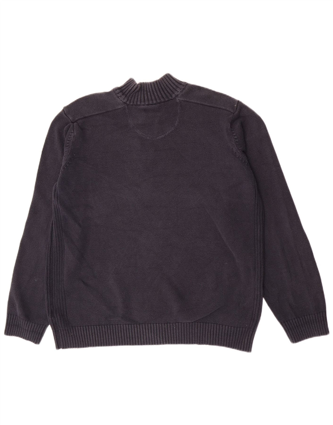 Marks & Spencer Maglione da uomo con collo a bottoni blu Harbour XL in cotone blu scuro