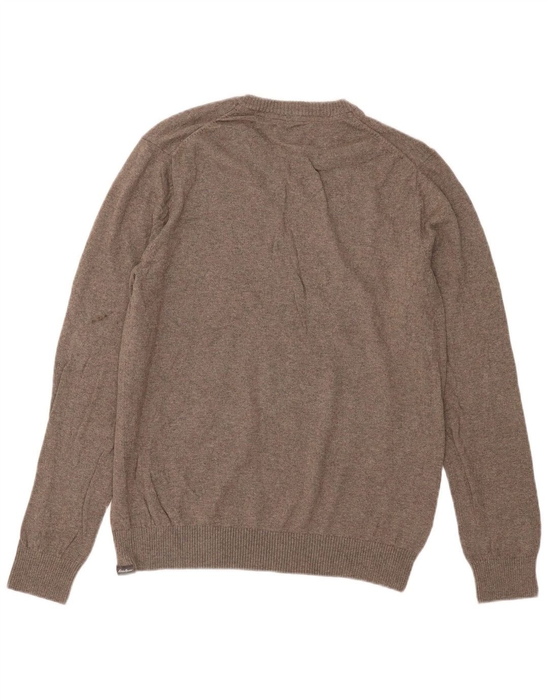 Maglione da uomo con scollo a V Eddie Bauer in cotone kaki medio