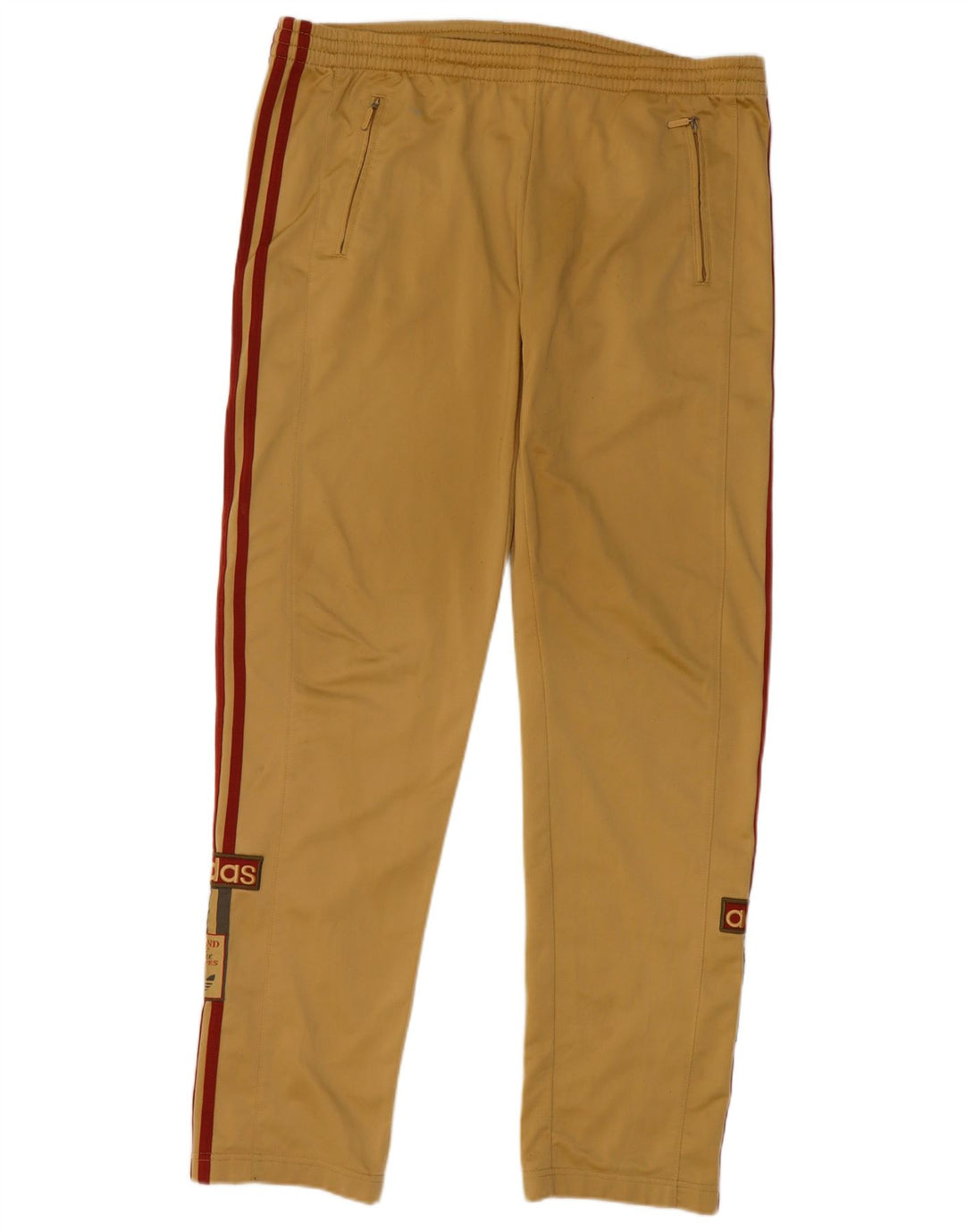 Pantaloni da tuta grafica da uomo Adidas, poliestere medio kaki