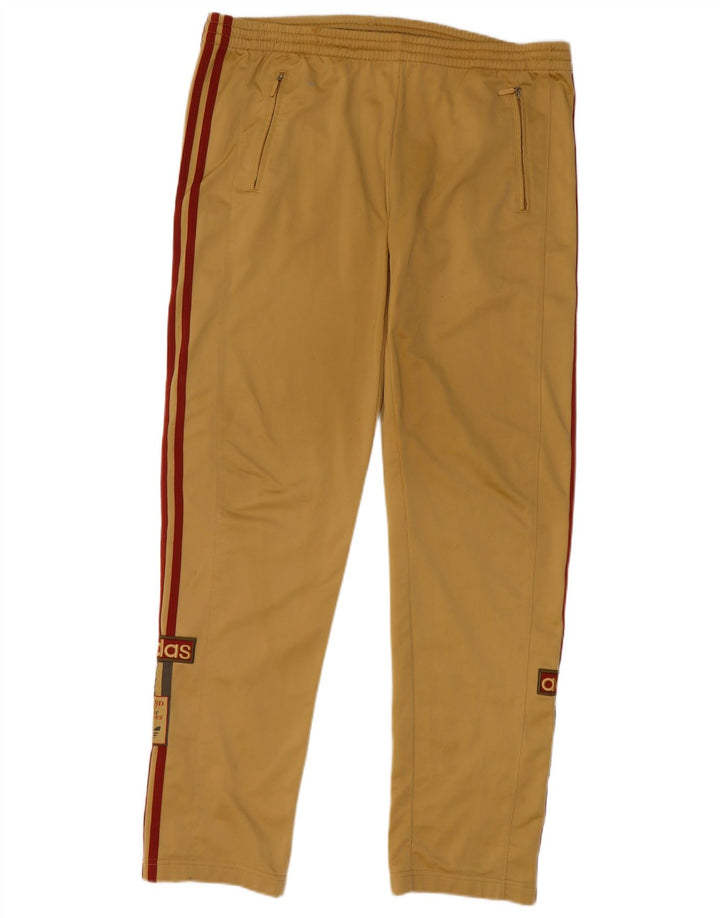 Pantaloni da tuta grafica da uomo Adidas, poliestere medio kaki