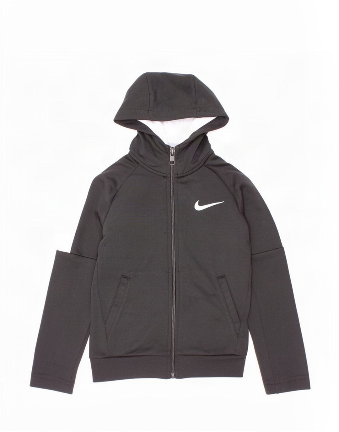 Felpa con cappuccio e zip Nike per ragazzi, 4-5 anni, piccola, in poliestere color block nero