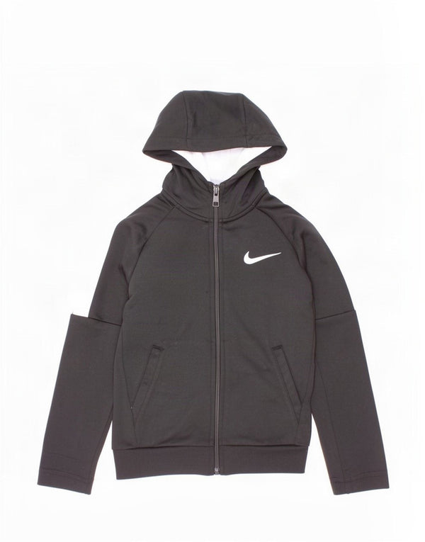 Felpa con cappuccio e zip Nike per ragazzi, 4-5 anni, piccola, in poliestere color block nero