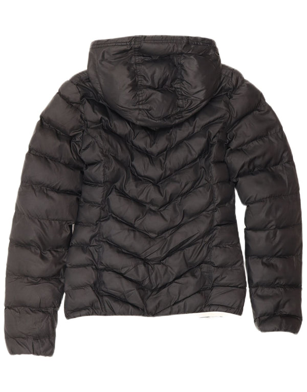 Giacca imbottita con cappuccio da donna Adidas UK 4 XS nera poliestere sportiva