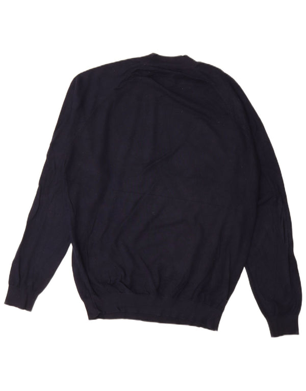 Maglione Zara da uomo girocollo in viscosa blu navy medio