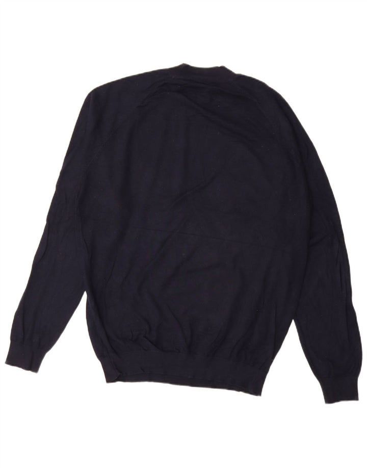 Maglione Zara da uomo girocollo in viscosa blu navy medio
