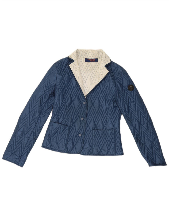 Giacca Trapuntata Donna Trussardi Jeans IT 42 Blu Medio Colourblock