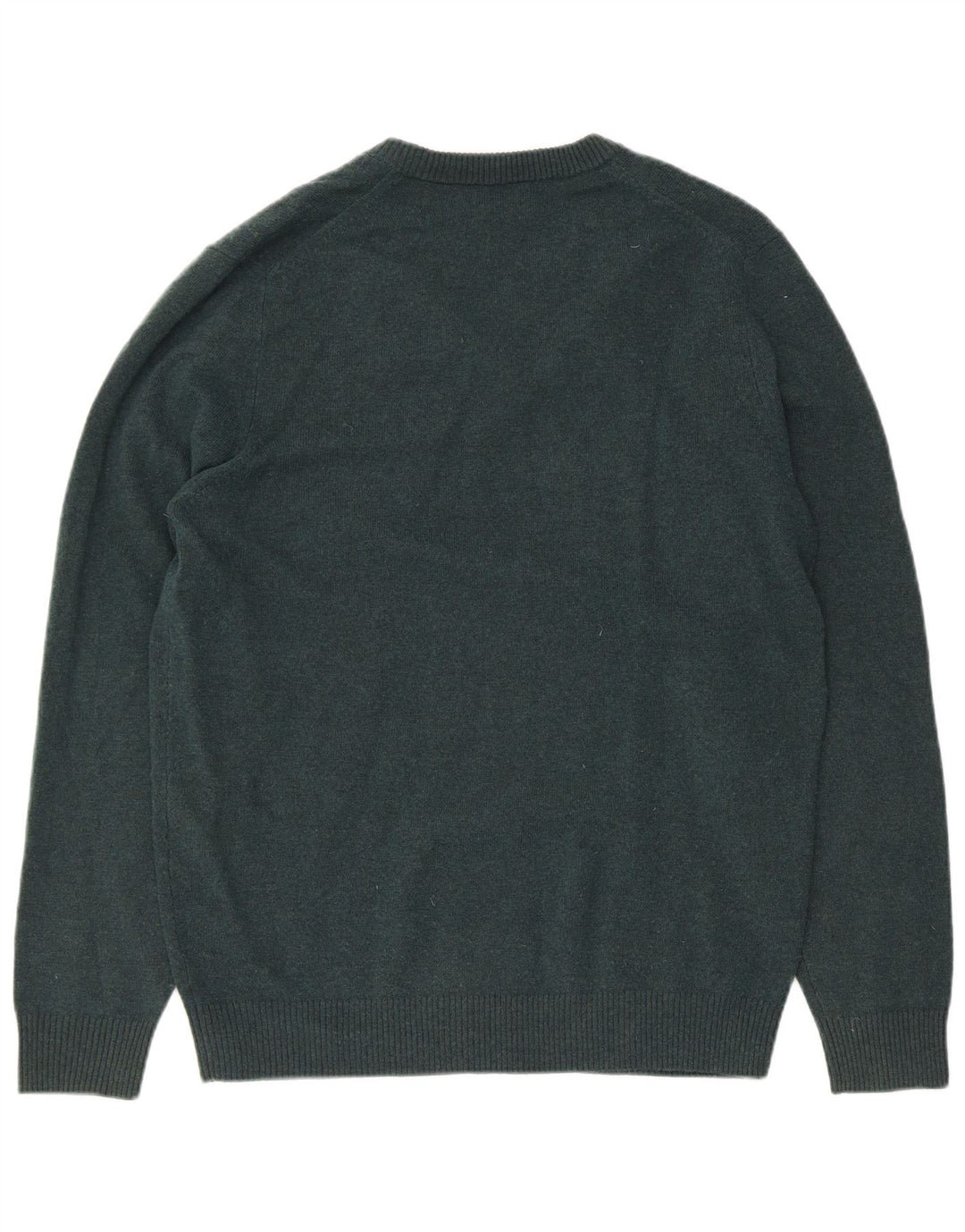 Massimo Dutti Maglione da uomo con scollo a V, grande, in lana verde