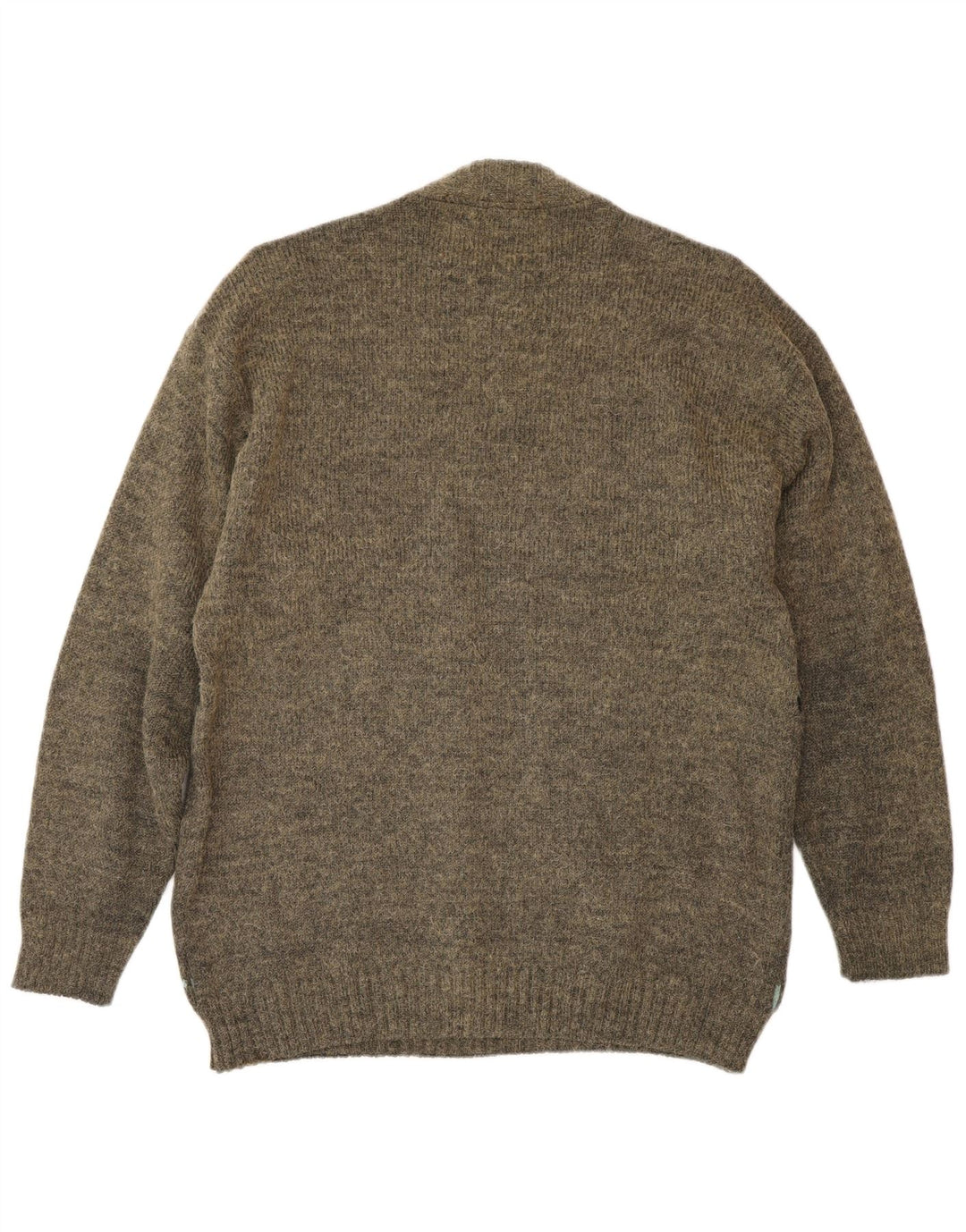 Maglione maglione girocollo da uomo vintage medio kaki Fair Isle