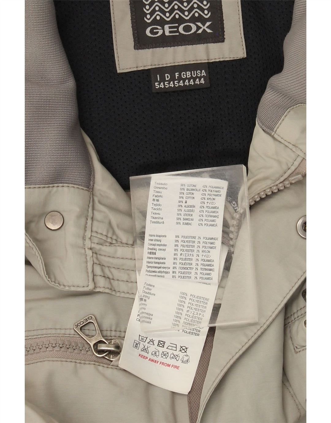 Giubbotto bomber da uomo Geox UK 44 2XL Cotone grigio