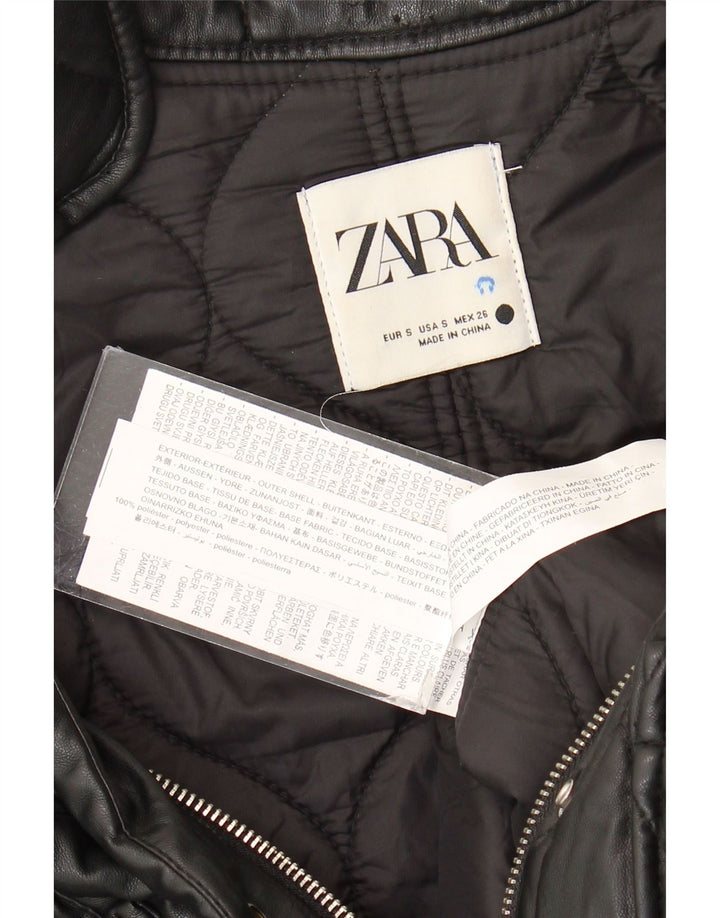 Giacca trapuntata oversize da donna Zara UK 10 piccola in poliestere nero