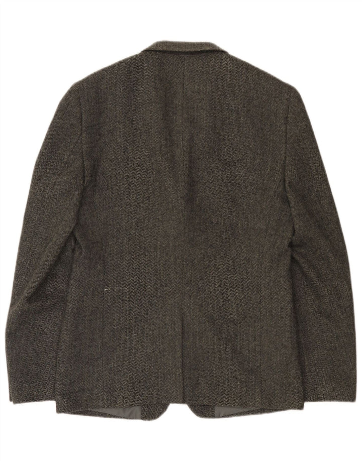 Giacca blazer da uomo a 2 bottoni Superdry UK 38 grigio medio a spina di pesce