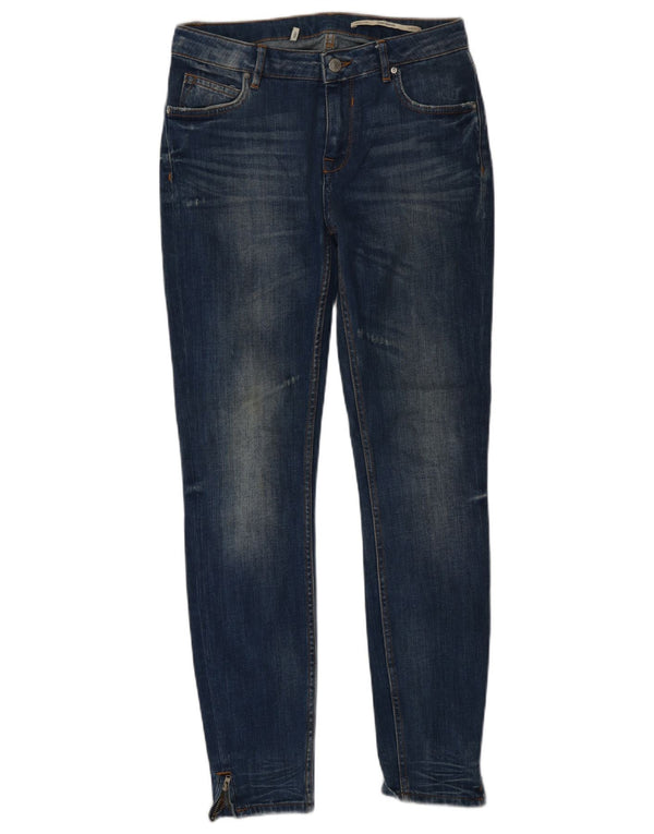 Jeans slim da donna a vita media Zara W26 L29 cotone blu