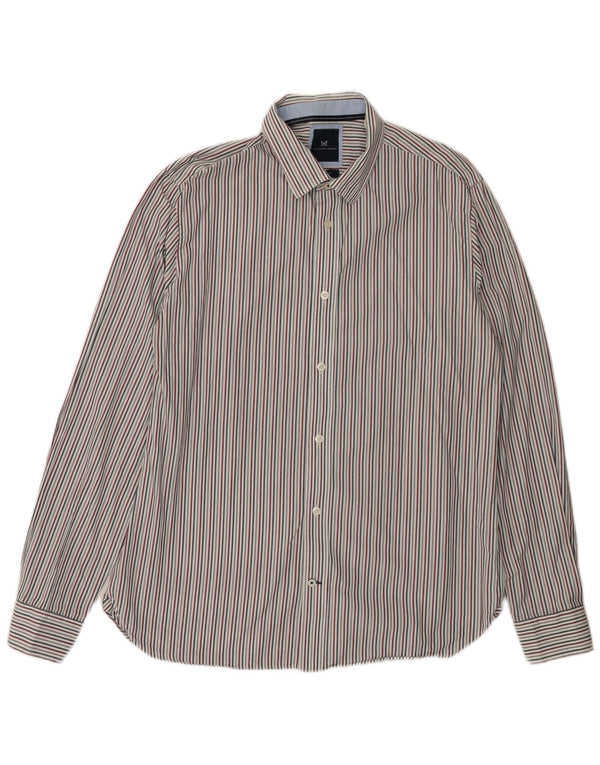 CREW CLOTHING Camicia da uomo slim fit grande in cotone gessato multicolore