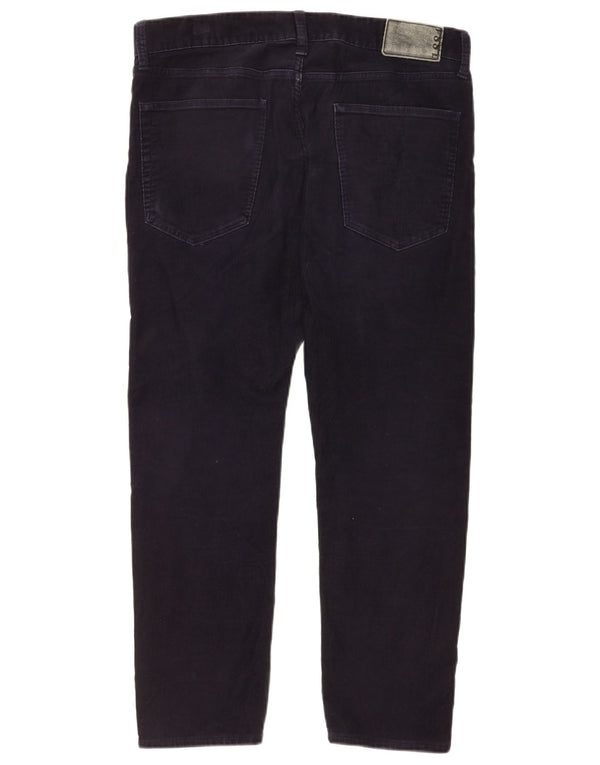 Pantaloni da uomo slim fit in velluto a coste Marks & Spencer W34 L25 cotone blu navy
