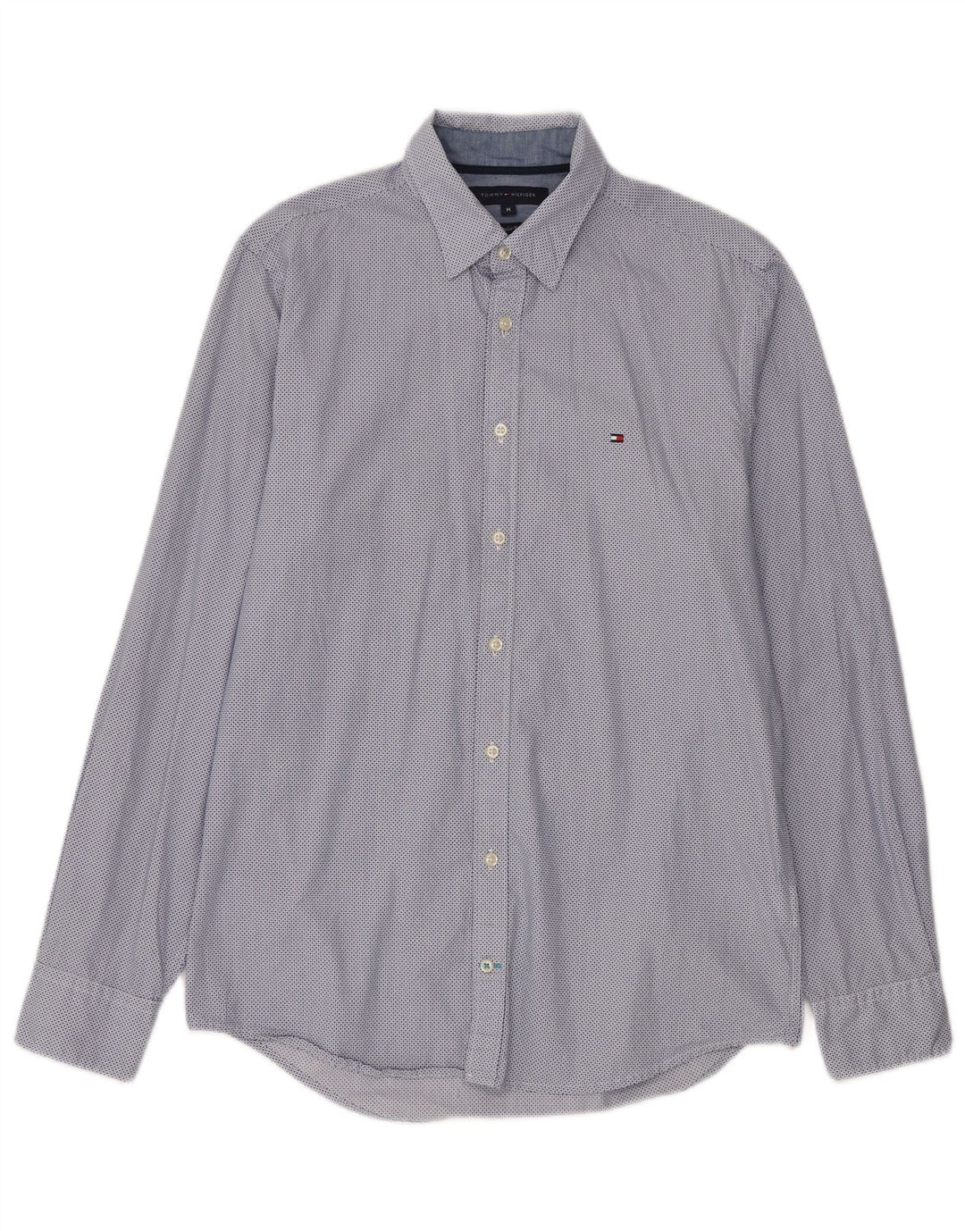 Camicia da uomo Regular Fit Tommy Hilfiger in cotone maculato blu medio