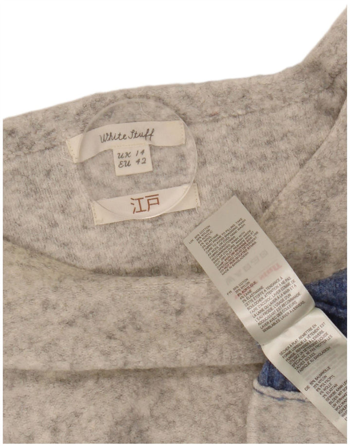 Maglione maglione con scollo a barca da donna White Stuff UK 14 Large Grey Colourblock