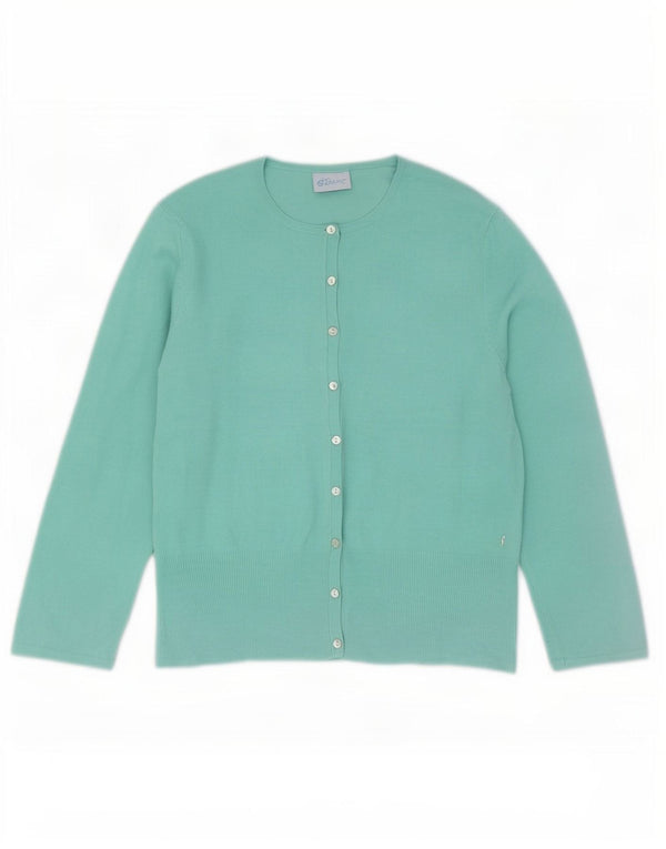 Maglione cardigan con maniche a 3/4 da donna Oasis UK 14 Cotone turchese medio